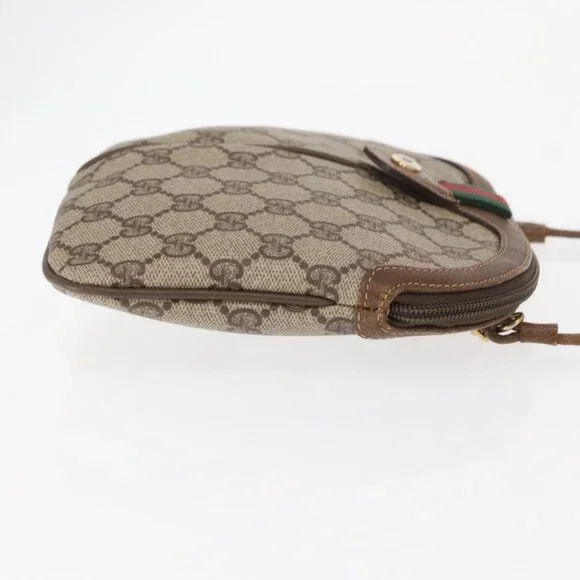 Authentic GUCCI GG Supreme Web Sherry Line Bag PVC Beige Gold 68 02 047 - Picture 11 of 16